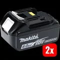 Produktbild: Makita Akku-BL1860B Li 18,0V 6.0Ah Li-ion Werkzeug-Akku Akku 18 V 6 Ah 2 STÜCK