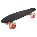 Produktbild: Skateboard schwarz PP Kunststoff 57x15cm Räder m. LED ABEC 5 Kugellager 80kg neu