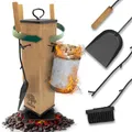 Produktbild: OAKAGE Kaminbesteck Classic Modern [integrierer Holzkorb & drehbarem Kern] Hochwertiges Kaminzubehör mit Holzgriff | Kaminofen Besteck mit Kehrset & Schürhaken | Ofenbesteck Garnitur für Ofen & Kamin