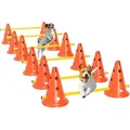Produktbild: Pawhut Agility Set Hunde 6-teiliges Agility-ausrüstung Für Hundetraining Steckhürdenset Mit 12 Kegel 6 Höhenverstellbar Hürden Tragetasche Trainingszubehör Koordinationstraining Für Spiele Training