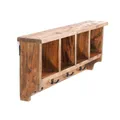 Produktbild: DESIGN DELIGHTS RUSTIKALE WANDGARDEROBE MIT Regal Vintage 70 | 70x27x11cm (BxHxT), Recyclingholz | Kleiderhaken, Garderobenleiste aus Altholz, Used-Look | Farbe: 01 Natur-Vintage