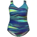 Produktbild: Ulla Popken Badeanzug Badeanzug Raffung Softcups recycelt blau 58