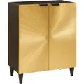 Produktbild: Sideboard Schwarz und Gold 60 x 33 x 75 cm massives Mangoholz vidaXL