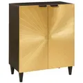 Produktbild: vidaXL Sideboard Schwarz und Gold 60 x 33 x 75 cm massives Mangoholz