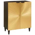 Produktbild: Sideboard Schwarz und Gold 60 x 33 x 75 cm massives Mangoholz