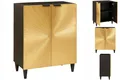 Produktbild: Schrank Sideboard Schwarz Und Gold 60 X 33 X 75 Cm Massives Mangoholz