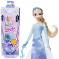 Produktbild: Mattel Disney Die Eiskönigin Elsa Modepuppen-Set, Spin & Reveal mit 11 Überraschungen, darunter 5 Accessoires, 5 Sticker und eine Szene zum Spielen, vom Disney-Film inspiriert, JBG59