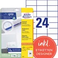 Produktbild: AVERY Zweckform Etiketten 6173 weiß 70,0 x 37,0 mm, 30 Blatt