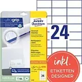 Produktbild: AVERY Zweckform ultragrip Universaletiketten 6173 Selbstklebend DIN A4 Weiß 7 x 3,7 cm 30 Blatt à 24 Etiketten