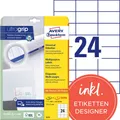 Produktbild: AVERY Zweckform Etiketten 6173 weiß 70,0 x 37,0 mm, 30 Blatt