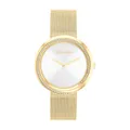 Produktbild: Calvin Klein Analog Quarzuhr für Damen Kollektion Twist mit Goldfarben Edelstahl-Mesh-Gliederarmband - 25200150