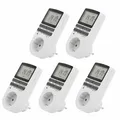 Produktbild: 5x Digitale Zeitschaltuhr Steckdose Wochenzeitschaltuhr 3680W 24Std Timer Innen