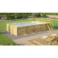 Produktbild: Weka Massivholzpool 595 Gr.2 Technikraum/Sonnendeck 490 x 644 x 203 cm Sand Mix