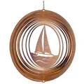 Produktbild: CIM Edelrost Windspiel - SEGELBOOT 200 - Abmessung: Ø20cm - inkl. Kugellagerwirbel, Haken und Nylonschnur - attraktive Edelrost Dekoration