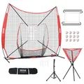 Produktbild: VEVOR Baseball Pitching Net Pitching Target 244x106cm Tragetasche Weiße Ball