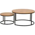 Produktbild: Mid.you Couchtisch Spiro, Schwarz, Wildeiche, Metall, Holzwerkstoff, Uni, rund, eckig, 80x45x80 cm, Wohnzimmer, Wohnzimmertische, Couchtische