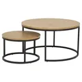 Produktbild: Hellin - Spiro Couchtisch Ø50 Cm, Set Mit 2 Stk., Eiche.