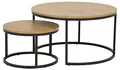 Produktbild: AC Design Furniture Spencer Couchtisch 2er Set, L: 80 x B: 80 x H: 44,5 cm und L: 50 x B: 50 x H: 33 cm, Wildeiche Optik/Schwarz, Melamin/Metal, 2 Stk, Natur/Schwarz