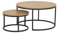 Produktbild: Satztisch 2-tlg schwarz Metall Couchtisch Wohnzimmertisch Wildeiche-Look Spiro
