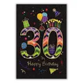 Produktbild: bsb 30. Geburtstagskarte Frau & Mann - Karte Geburtstag in 11,5 x 17,0 cm - Glückwunschkarte Geburtstag mit Party-Motiv - 30. Geburtstag-Karte mit Umschlag - Geburtstagskarten