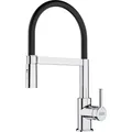 Produktbild: Franke Messing Hochdruck Armatur, Wasserhahn Lina Semi-Pro Brause Chrom schwarz 