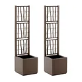 Produktbild: 2 x Kreher® XL Rankgitter, Spalier mit Pflanzkasten aus robustem Kunststoff. In verschiedenen Größen und Farben. Top für Garten, Terrasse und Balkon! (Taupe schmale Version)