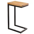 Produktbild: Riess Ambiente Massivholz Beistelltisch Gaston 65cm Natur Mangoholz Metall schwarz Handmade Sofatisch Couchtisch Holztisch Platzsparend Wohnzimmertisch