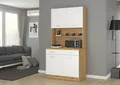 Produktbild: Buffet Küche Mario 100cm Küchenzeile Küchenblock Einbauküche Weiss Eiche Artisan