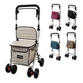 Produktbild: Mobiclinic®, Einkaufstrolley rollator, Gehwagen mit großer einkaufstasche und sitz, 21l, Faltbar leicht, Einkaufswagen, Doppeltes bremssystem, Gehhilfe, Aus stahl, Stabil