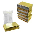 Produktbild: Medi-Inn+ Rettungsdecke Gold Silber | 160 x 210 cm | Notfalldecke für Erste Hilfe | Kälteschutz | Hitzeschutz (10 Stück)
