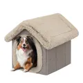 Produktbild: PillowPrim Haustierhütte Hundehaus Höhle Hundehütte Katzenhütte Hundehöhle Katzenhaus Hundekissen Katzenkissen Flauschiges Haus, Cappucino, 55x60x60 cm