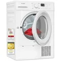 Produktbild: Exquisit Wärmepumpentrockner 8 kg, 16 Programme, LED-Innenbeleuchtung, Knitterschutz, Kindersicherung, Startzeitverzögerung, TWP803-031D weiss - Weiß