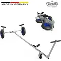 Produktbild: Faltbarer Bootswagen Slipwagen Handtrailer Schlauchbootwagen Bootstrailer SUPROD TR350-L, PU, Ø 350 mm, schwarz/blau - Schwarz/Blau