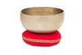 Produktbild: Handgemachte 17cm Messing-Klangschale aus Indien im Set inkl. passendem Kissen