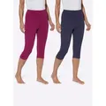 Produktbild: Caprileggings, Herren, Gr. 56, Normalgrößen, bunt (marine, malve), 95% Baumwolle, 5% Elasthan, unifarben, knielang, Hosen