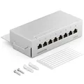 Produktbild: deleyCON CAT6a Patchpanel 8 Port Netzwerk Verteilerfeld geschirmt LSA Lichtgrau