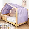 Produktbild: lilimaus Hausbett Himmel [in 12 Farben] Betthimmel Hausbett aus 100% Baumwolle Musselin - Stoffhimmel für Hausbett Deko Mädchen & Jungen - Himmel für Hausbett Kinder - Bett Vorhang Kinderbett