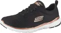 Produktbild: Skechers Damen Flex Appeal 3.0 First Insight Sneaker, Black Mesh Rose Gold Trim, 36 EU