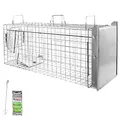 Produktbild: Petigi Lebendfalle zum Fangen und Umsiedeln von Marder, Katze, Biber, Fuchs, Kastenfalle aus Edelstahl, Marderfalle zur Tierabwehr, Ausführung: Modell 18 (105 x 34 x 42 cm)