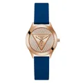 Produktbild: GUESS P RS GLD CS/Sun RS GLD Glitz DL W/P RS GLD Logo/Blue SMTH Silicone STRP, Rose Gold, Armband