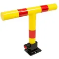 Produktbild: SCHMIDT security tools Parkbarriere klappbar Parkplatzsperre T-Form Schloss Auto Parkplatz-Schranke Parkpfosten Sperrbügel reflektierend