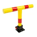 Produktbild: SCHMIDT security tools Parkbarriere klappbar Parkplatzsperre T-Form Schloss Auto Parkplatz-Schranke Parkpfosten Sperrbügel reflektierend
