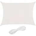 Produktbild: Relaxdays - Sonnensegel rechteckig, 2 x 4 m, HDPE-Gewebe, UV-stabilisiert, konkav, Garten Segeltuch mit Spannseilen, weiß