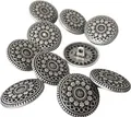 Produktbild: silber antik flache Metall Knöpfe mit Öse 17mm oder 22mm (10 Stück) (17mm)
