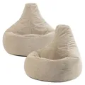 Produktbild: Icon Dalton Sitzsack Cord, Beige, 2er-Pack, Gaming Sitzsack Erwachsene mit Füllung, Bean Bag, Cord Sessel, Lounge Sessel, Lounge Stuhl, Schlafzimmer, Wohnzimmer, Wohnzimmer Möbel