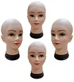 Produktbild: 4er Set Perückenkopf Weiblich - 28cm Dekokopf - Schaufensterkopf Frau - Weibliches Kopf-Mannequin ohne Haare - Schaufenster Puppen Kopf für Hut-/Brillen-Präsentation - Damenkopf für Perücken - 4 Stück