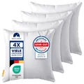 Produktbild: Kopfkissen 50x50 cm groß  4er Set Kissen für Bett und als Dekokissen  Mit Rei...