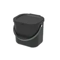 Produktbild: Rotho Albula Biomülleimer 6l mit Deckel für die Küche, Kunststoff (PP recycelt), schwarz, 6l (23.5 x 20.0 x 20.8 cm)