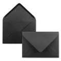 Produktbild: 25 Brief-Umschläge - Schwarz - DIN C6-114 x 162 mm - Kuverts mit Nassklebung ...