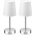 Produktbild: Monzana® Nachttischlampe 2er Set 32cm Stoff Grau Taupe Anthrazit Weiß Wohnzimmer Schlafzimmer Lampe Leuchte Tischlampe Nachttischleuchte Tischleuchte
